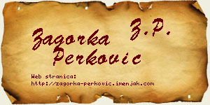 Zagorka Perković vizit kartica